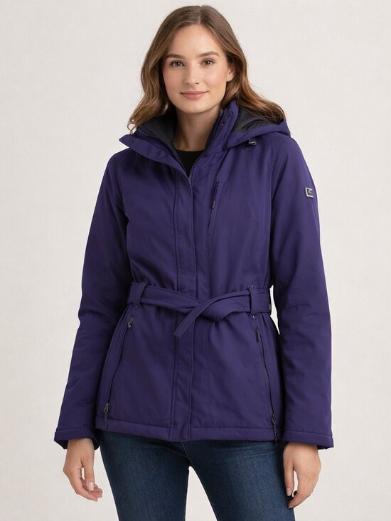 ZeroXposur Jackets & Blazers - ZeroXposur Coat Size Medium Purple Hooded. NWT Belted